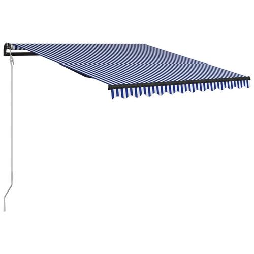 Automatisk foldemarkise 350x250 cm blå og hvid