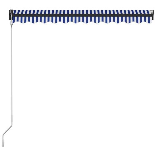 Automatisk foldemarkise 350x250 cm blå og hvid