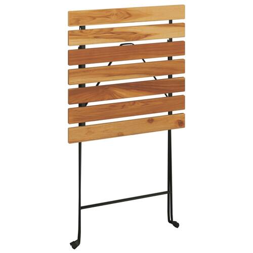 Foldbart bistrobord 55x54x71 cm massivt teaktræ og stål