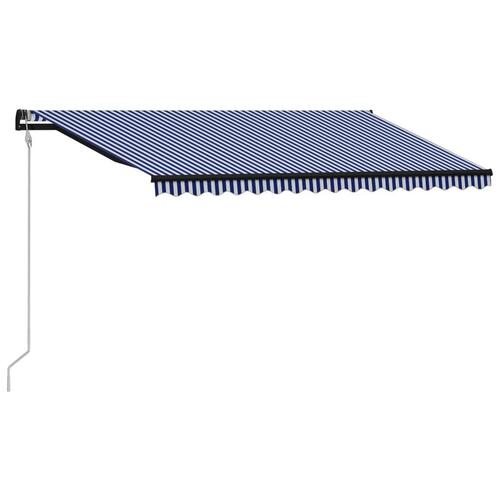 Automatisk foldemarkise 400x300 cm blå og hvid