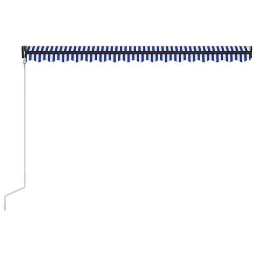 Automatisk foldemarkise 400x300 cm blå og hvid