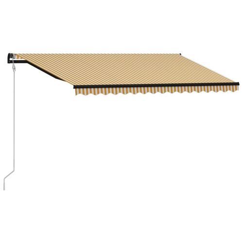 Automatisk foldemarkise 400x300 cm gul og hvid