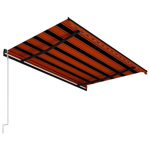 Automatisk foldemarkise 400x300 cm orange og brun