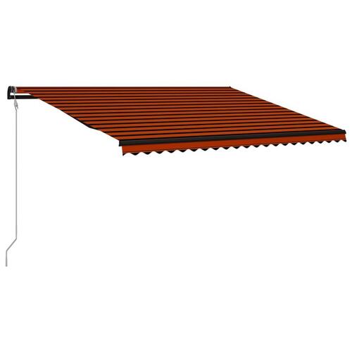 Foldemarkise automatisk betjening 500x300 cm orange og brun