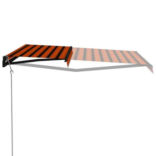 Foldemarkise automatisk betjening 500x300 cm orange og brun