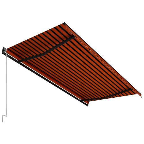 Foldemarkise automatisk betjening 500x300 cm orange og brun