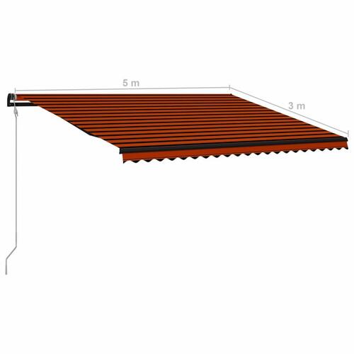 Foldemarkise automatisk betjening 500x300 cm orange og brun