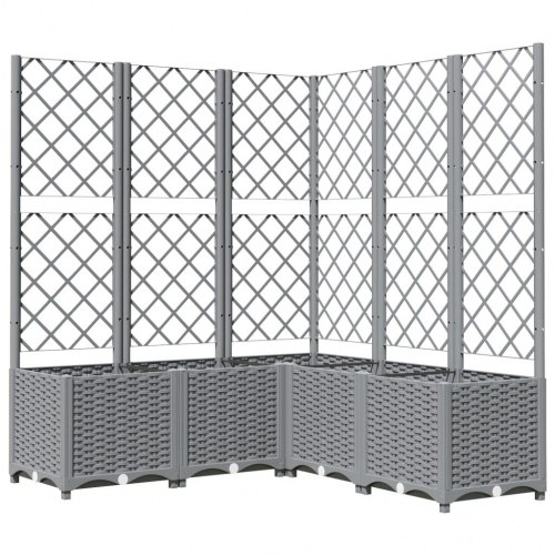 Plantekasse med espalier 120 x 120 x 136 cm - lysegrå