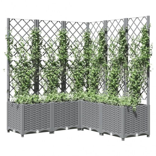 Plantekasse med espalier 120 x 120 x 136 cm - lysegrå