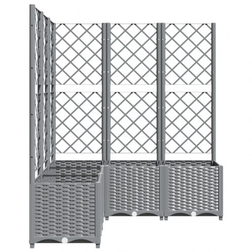 Plantekasse med espalier 120 x 120 x 136 cm - lysegrå