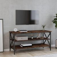 Tv-bord 100x40x50 cm konstrueret træ røget egetræsfarve