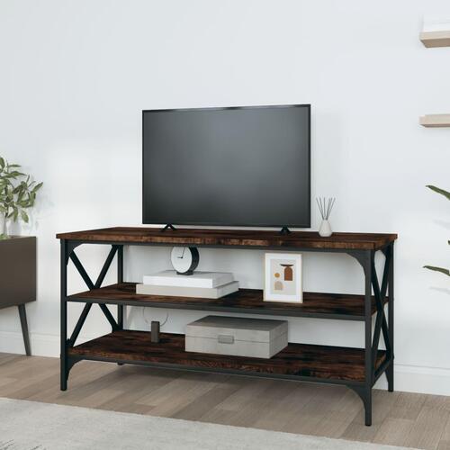 Tv-bord 100x40x50 cm konstrueret træ røget egetræsfarve