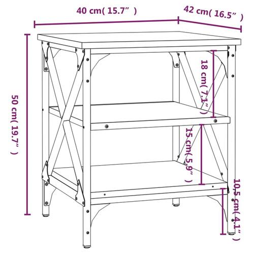 Sidebord 40x42x50 cm konstrueret træ sort