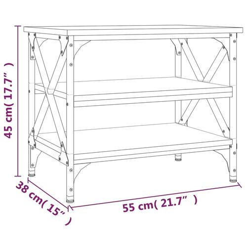 Sidebord 55x38x45 cm konstrueret træ sonoma-eg