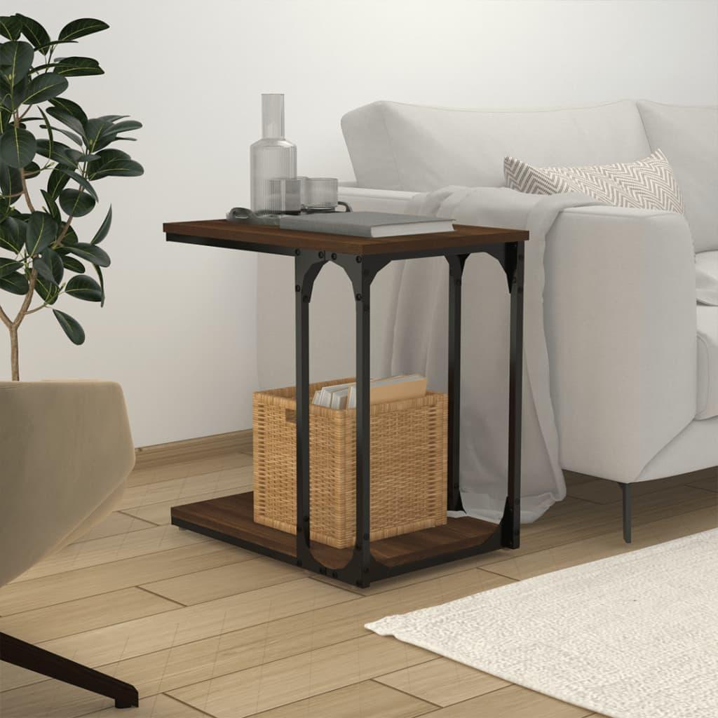 Sidebord 50x35x52 cm konstrueret træ brun egetræsfarve