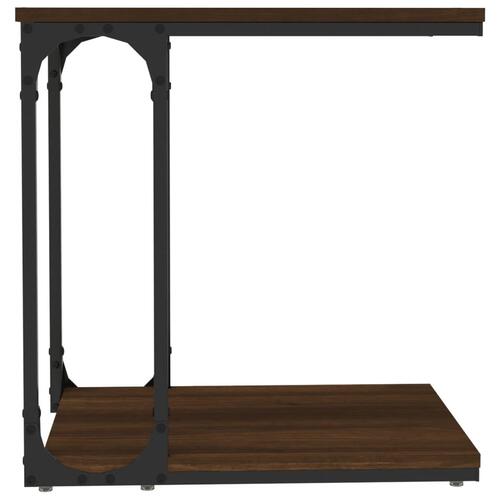 Sidebord 50x35x52 cm konstrueret træ brun egetræsfarve