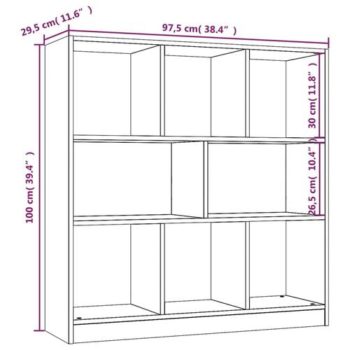 Bogreol 97,5x29,5x100 cm konstrueret træ grå sonoma-eg