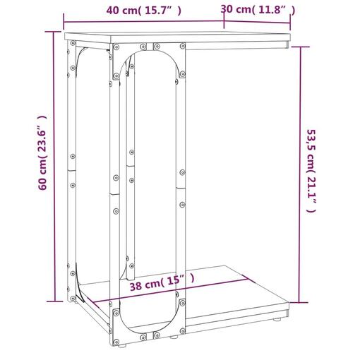 Sidebord 40x30x60 cm konstrueret træ sort