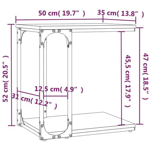 Sidebord 50x35x52 cm konstrueret træ sort