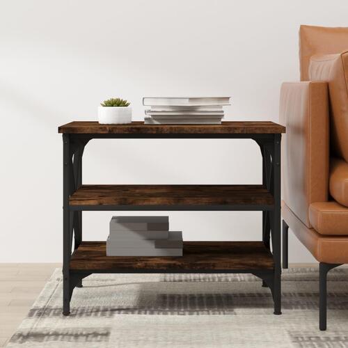 Sidebord 55x38x45 cm konstrueret træ røget egetræsfarve