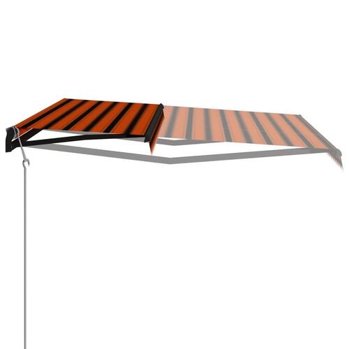 Markise med automatisk betjening 600x300 cm orange brun