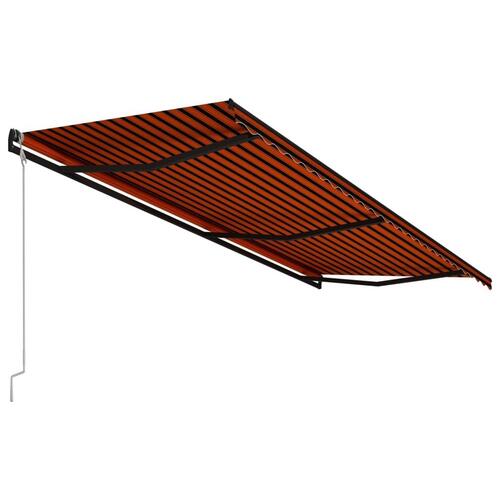 Markise med automatisk betjening 600x300 cm orange brun