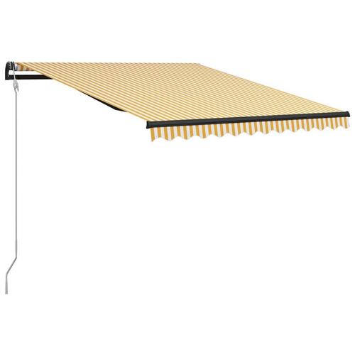 Manuel foldemarkise m. vindsensor & LED 300x250 cm gul og hvid