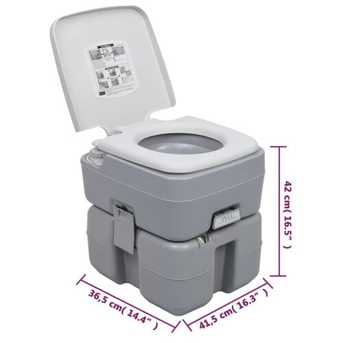 Transportabelt campingtoilet og håndvask med vandbeholder