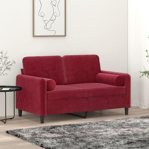 Pyntepuder 2 stk. Ø15x50 cm velour vinrød