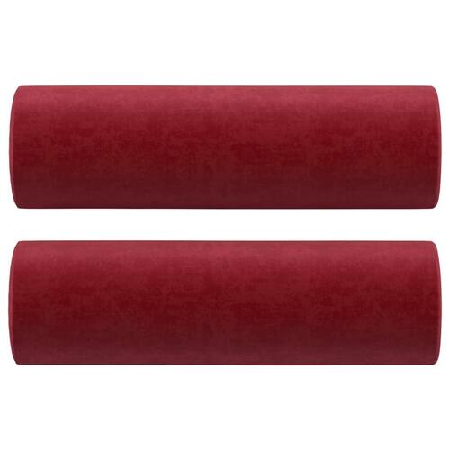 Pyntepuder 2 stk. Ø15x50 cm velour vinrød