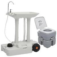 Transportabelt campingtoilet og håndvask