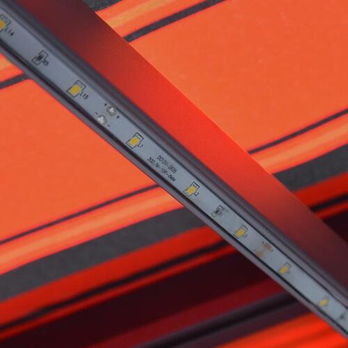 Manuel foldemarkise m. vindsensor & LED 300x250 cm orange brun