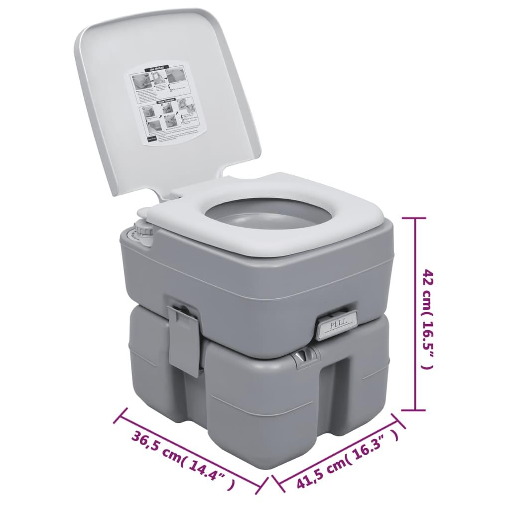 Transportabelt campingtoilet og håndvask