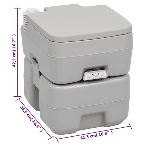 Transportabelt campingtoilet og håndvask med vandbeholder