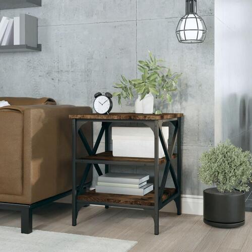 Sidebord 40x42x50 cm konstrueret træ røget egetræsfarve