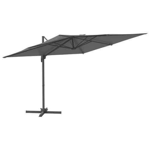 Hængeparasol med aluminiumsstang 400x300 cm Antracitgrå