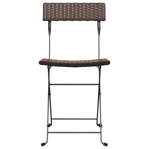 Foldbare bistrostole 2 stk. polyrattan og stål brun