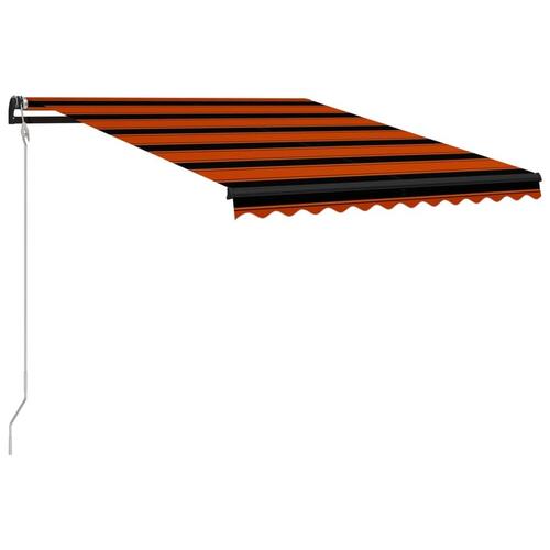 Foldemarkise med vindsensor og LED 350x250 cm orange og brun