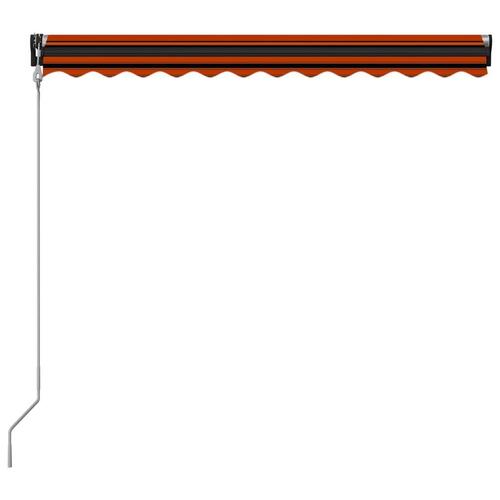 Foldemarkise med vindsensor og LED 350x250 cm orange og brun