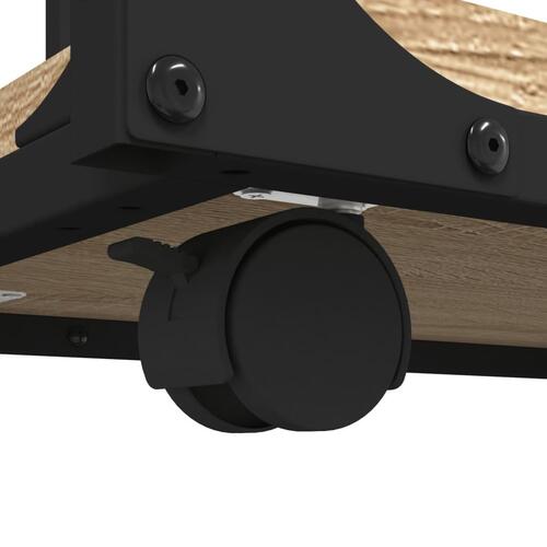 Sidebord med hjul 50x35x55,5 cm konstrueret træ sonoma-eg