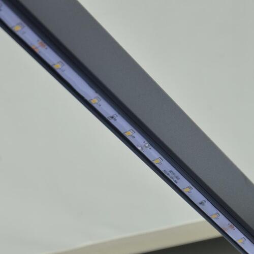 Foldemarkise med vindsensor og LED 400x300 cm cremefarvet