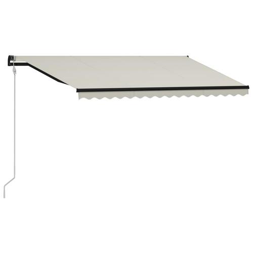 Foldemarkise med vindsensor og LED 400x300 cm cremefarvet