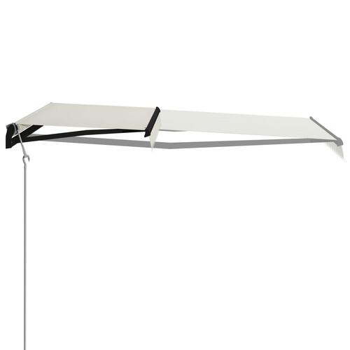 Foldemarkise med vindsensor og LED 400x300 cm cremefarvet