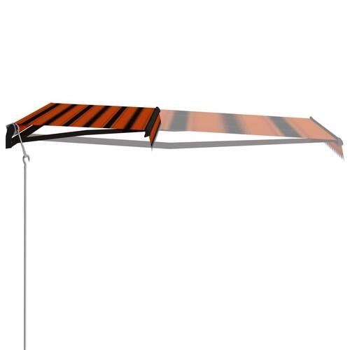 Foldemarkise med vindsensor og LED 400x300 cm orange og brun
