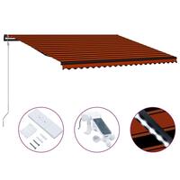 Foldemarkise med vindsensor & LED 500x300 cm orange og brun