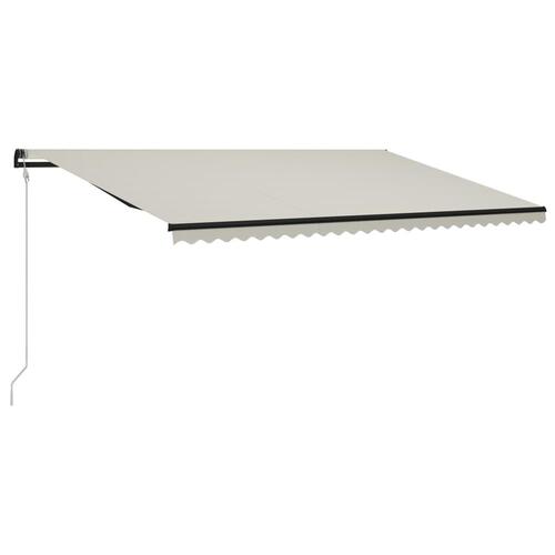 Foldemarkise med vindsensor & LED 600x300 cm cremefarvet