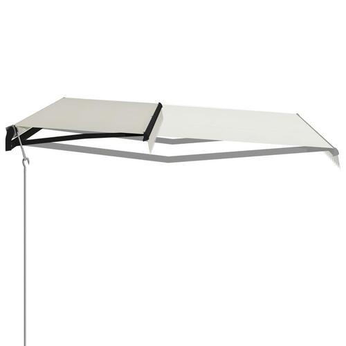 Foldemarkise med vindsensor & LED 600x300 cm cremefarvet