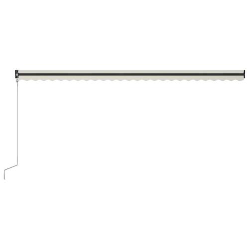 Foldemarkise med vindsensor & LED 600x300 cm cremefarvet