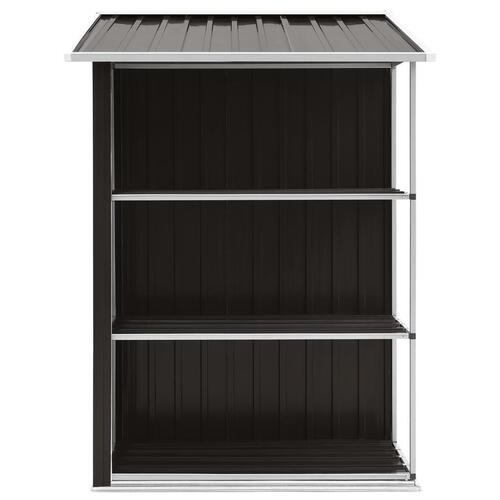 Haveskur med reol 205x130x183 cm jern brun