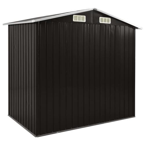 Haveskur med reol 205x130x183 cm jern brun